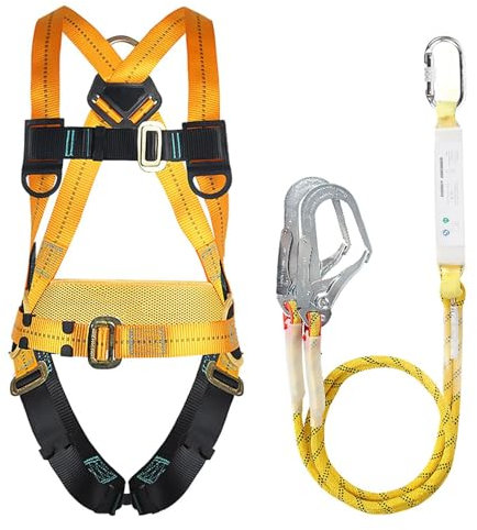 Ceinture Sécurité Anti-Chute, Kits Antichute De Sécurité 5 Points, Baudrier Escalade Harnais De Sécurité Ceinture Réglable, pour Le Travail Aérien, Travaux De Construction en Plein Air