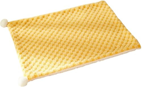 ZESLIV Hundedecke Katzendecken Flauschig, 60x45CM Haustier Decken, Flanell Hundebett Matte Schlafplatz für Hund Katzen, Gelb