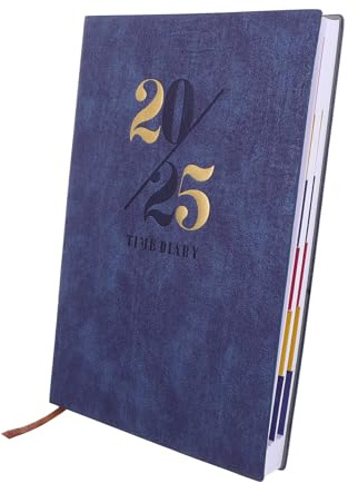 WRITWAA Multifunktionaler Jahresplaner 2025 aus Pu und Papier mit Elegantem Minimalistischen Design zur Täglichen Organisation im Büro und Zuhause