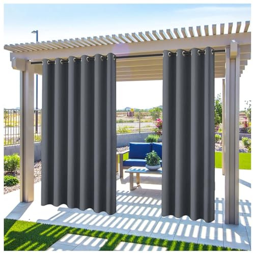 Outdoor Vorhang für Pergola Garten Terrasse Pavillon 1 Stück 102 * 200cm（B*H） Wasserdicht Winddicht Outdoor Vorhänge Pergola Pavillon Gardinen Wärmeisoliert UV-Schutz