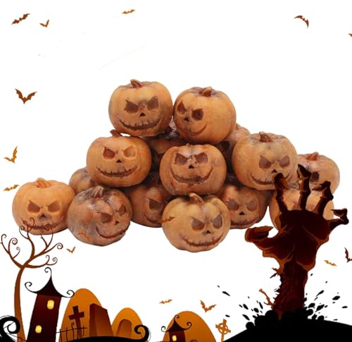 Mini Calabazas Decorativas de Halloween 20 Piezas Figuras Resina Escritorio