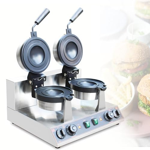 Lissontine Appareil à Panini Gelato, Presse Hamburger électrique, Machine à Sandwich Glace en INOX avec Double Chauffage Et Minuterie Dual