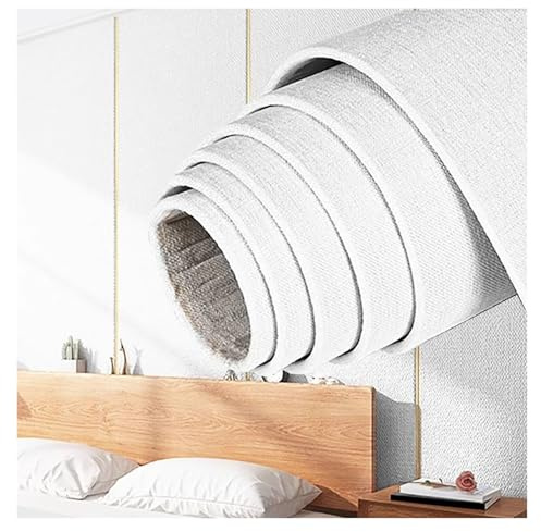 1 rouleau de papier peint autocollant en lin - Imperméable, insonorisant, isolant thermique - Papier peint souple à décoller et à coller for chambre, mur TV(H)
