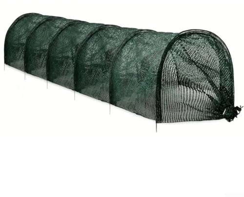 WIIYENA 10 Fuß Garten Tunnel Gewächshaus mit Metallrahmen, 3 Meter lang und 45 cm hoch, für Pflanzenschutz und Belüftung, Grün