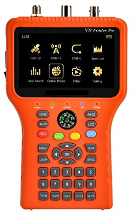 Buscador de satélites, 5 unids/lote H.265 medidor combinado DVB S2 DVB T2 DVB C 4,3 pulgadas analizador de espectro de pantalla cámara CCTV en V8 Finder Pro