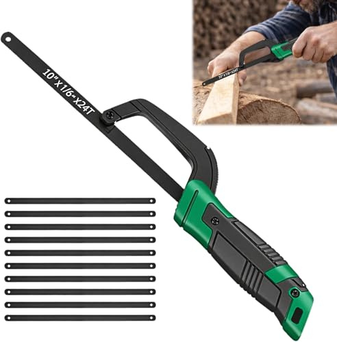 Bi-Metal Blade Mini Hacksaw, 9.3 Inch Junior Hacksaw & Flexible Hack Saw to Cut Metal, for Metal, Wood, Plastic in Tight Spaces (23.5cm)