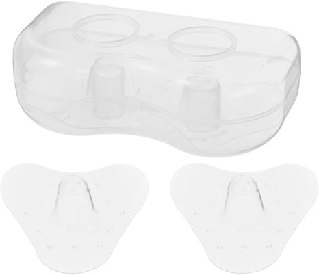 Toyvian 1 Paar Stillhütchen aus Weichem Transparentem Silikon mit Dreieckiger Form und Praktischer Aufbewahrungstasche Schutzschild für Empfindliche Brustwarzen Beim Stillen
