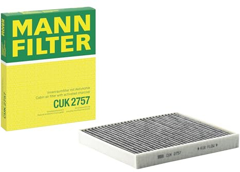 MANN-FILTER CUK 2757 Innenraumfilter/Kabinenluftfilter - Pollenfilter mit Aktivkohle - für Pkw + Transporter