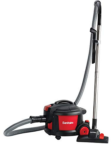 Sanitaire SC3700A Quiet Clean Canister Vacuum, Red/Black, 9.0 Amp, 11 Cleaning Path.