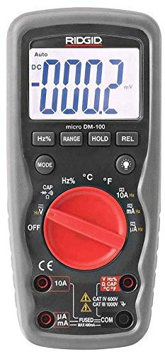 RIDGID 37423 micro DM-100 Digital-Multimeter, Strommessgerät, True RMS und AutoRanging Testmessgerät