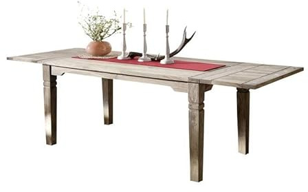 MASSIVMOEBEL24.DE | LEEDS ausziehbarer Esstisch aus Massivholz #53 | aus Sheeshamholz/Palisander - grau, geölt | 160-200/240x90 cm | Küchentisch, Massivholztisch, Echtholztisch