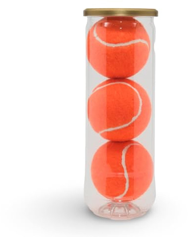 Price Tube Tennisbälle, Typ 2, hergestellt in Großbritannien, Orange, 1 x 3 Orange balls