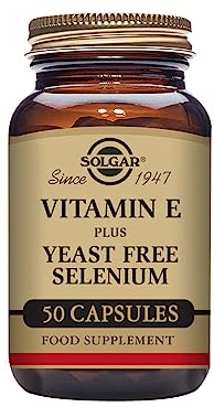 Solgar Vitamin E with Yeast Free Selenium - Supports Immune System & Metabolism - Protects Against Oxidative Stress - Daily Health Supplement - For Hair and Nails - Vegetable Capsules - Pack of 50