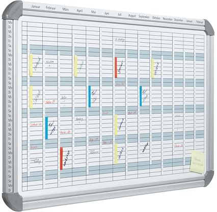 FRANKEN PRO Multifunktionsplaner, universell einsetzbar, lackiert, magnetisch, beschreibbar, trocken abwischbar, mit Aluminiumrahmen, Magnettafel zur Wandbefestigung, 94,5 x 61,5 cm, EU5000