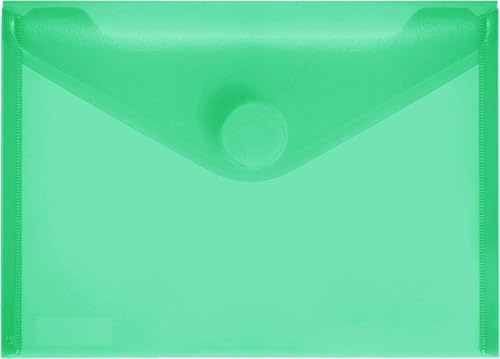 FolderSys 10 x Dokumentenmappe A6 quer PP Klettverschluss grün transparent