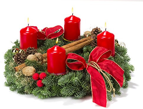 Adventskranz Glanzlichter, 30 cm, aus echtem nobilisgrün