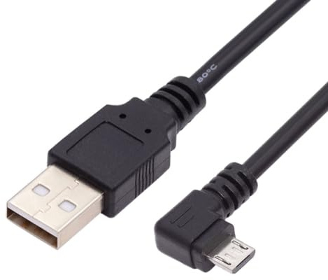 chenyang USB auf Micro USB Kabel, USB 2.0 Stecker auf Micro USB 5 poliger Stecker 90 Grad nach links abgewinkeltes Lade Datenübertragungs Verlängerungskabel 1.5M