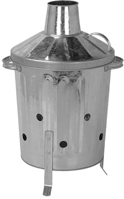 CrazyGadget® 15L 15 Litre Galvanised Metal Incinerator Mini Garden Fire Bin BBQ for Burning Wood, Leaves, Paper & Cooking