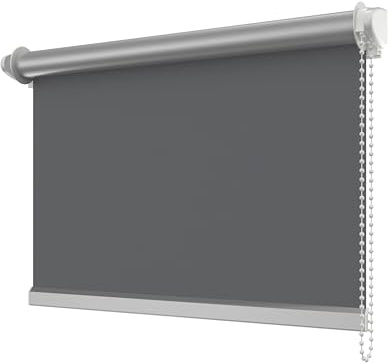 Interdeco Verdunkelungsrollo/Thermo Rollo, Taubenblau/Blau-Grau BxH 71 x 215 cm, Klemmfix Rollos ohne Bohren für Balkontüren, Seitenzugrollos mit Silberbeschichtung