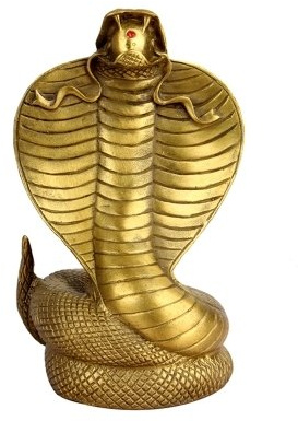 Liangliang988 Statua in ottone Cobra serpente unico bronzo