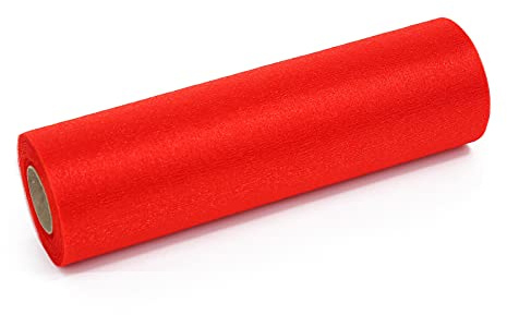 ZADAWERK® Organza - 30 m x 28 cm - Rot - 1 Rolle - Tisch-Deko - Meterware Organzastoff - Tischläufer, Geschenk-Schleife, Stola, Accessoire