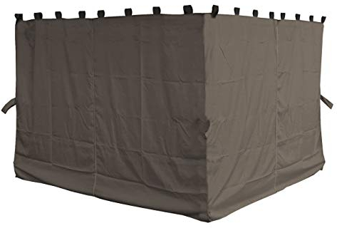 Quick-Star - 4 pareti Laterali per Gazebo Paris, 3 x 4 m, Colore: Tortora