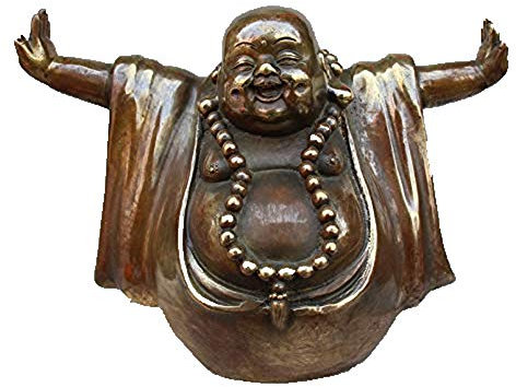 Fashion158 Antik Collection Bronzefigur Vögel und Blumen Figuren zum Basteln großer Bauch, Buddha