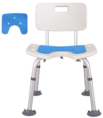 Poids léger Tabouret Bain/Douche Fauteuil élévateur de Douche Siège de Baignoire avec Dossier Antidérapant Pieds à Ventouse Aide au Transfert pour Les aînés Handicapé désactivé