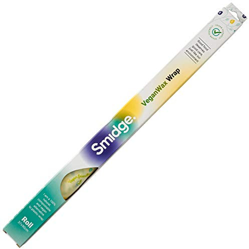 Smidge 37x90cm Vegan Wax Roll - Cut-to-Size Reusable Food Wraps, Plant-Based Plastic-Free Alternative, Eco-Friendly Kitchen Essential