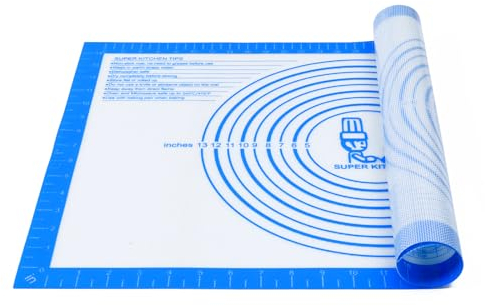 Folksy Super Kitchen Nonstick Silicone Pastry Baking Mat Large with Measurements 16''By 24'' for Silicone Baking Mat, Counter Mat, Dough Rolling Mat/Pie Crust Mat By