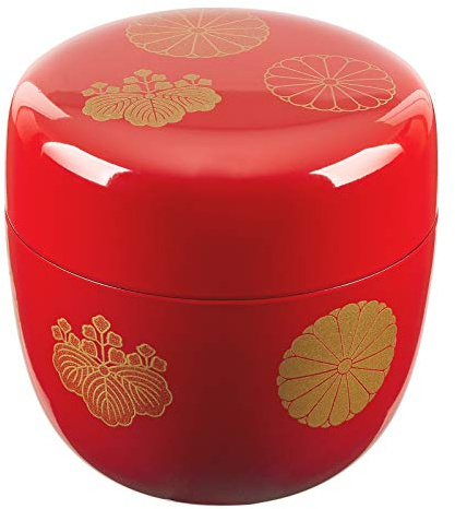 Japanische Matcha Teedose NATSUME Rot hergestellt in Japan Ø 6,7 cm H.6,7 cm