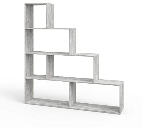 Vicco Treppenregal, stehendes Bücherregal, Beton, 163 x 155 cm