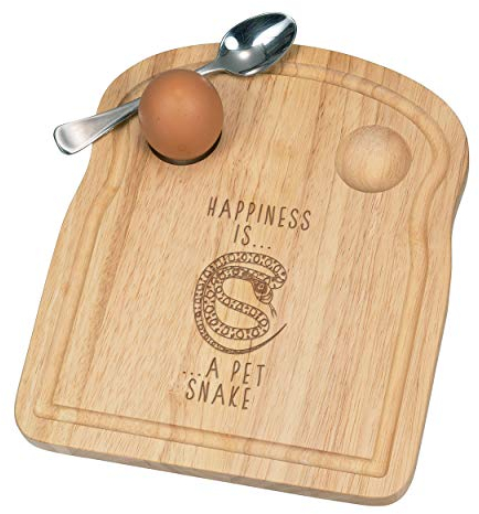 Happiness Is A Animal Serpent Petit Déjeuner Fofolle Coquetier Board en Bois