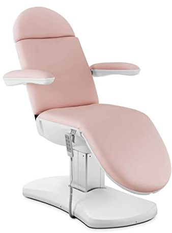 Physa Elektrische Kosmetikliege 4 Motoren 350 W 190 x 55 x 67-87 cm 150 kg rosa/weiß Behandlungsliege Kosmetikstuhl Therapieliege Tattooliege