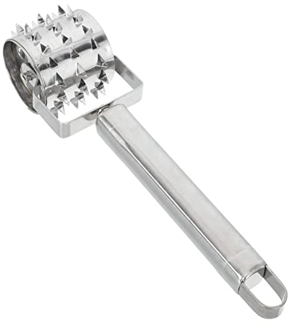 TOPBATHY Cuchara De Metal Sujerizador de Rodillos Acero Inoxidable Pin Sujerizador Suavizante Suavizante Alojador Alojamiento Pollo Mallet Hammer Hammer Gadget para Home Shop