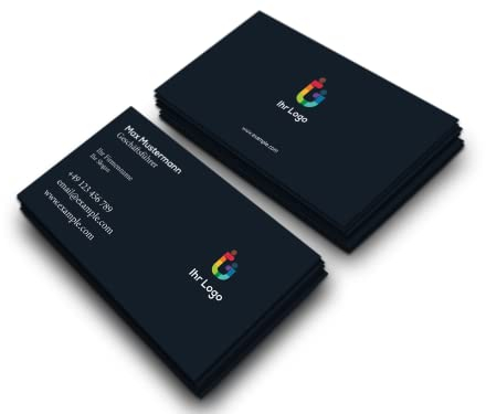 Premium Visitenkarten personalisiert (85x55mm), Premium Papier, hochwertiger Druck, hohe Qualität, selbst gestalten für Business, Unternehmen, Startup & privat (Elegant Black)