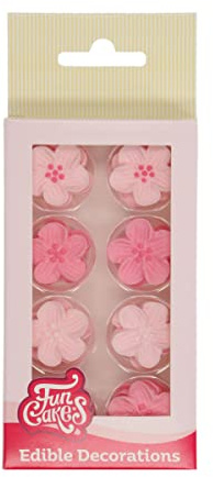 FunCakes Sugar Decorations Zuckerfiguren, Mix Pink, 24 Stück | Gebrauchsfertig für Tortendekoration, Perfekt für Cupcakes, Muffins und mehr, Edible Decorations