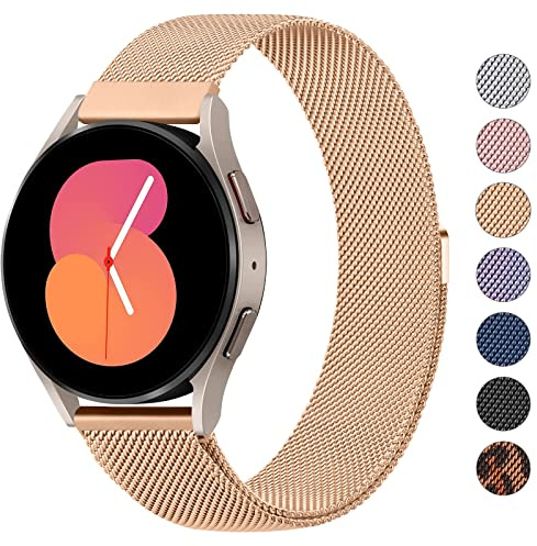Oumida 20mm Samsung Armband für Samsung Galaxy Watch 7 FE 6 5 4 40mm 44mm / Watch 6 4 Classic 43mm 47mm 46mm 42mm / 5 Pro 45mm Armbänder Damen Herren, Edelstahl Metall Ersatzarmband mit Magneten