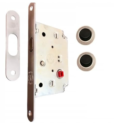 KIT SERRATURA WC PER NOTTOLINO PER PORTE SCORREVOLI QUADRO 8mm E. 50mm