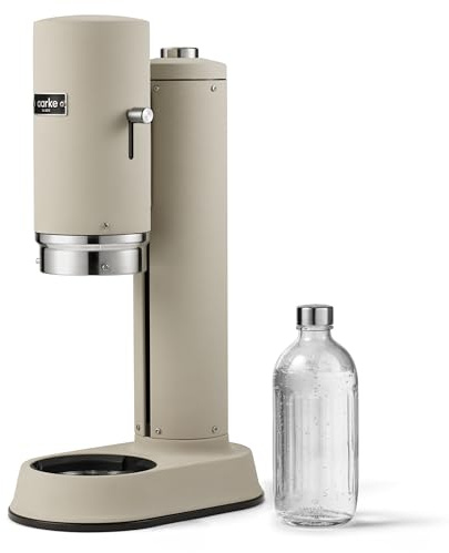 Aarke Carbonator Pro Machine à gazéifier avec bouteille en verre, finition sable + cylindre de CO2 AARKE 60 l, 100% renouvelable