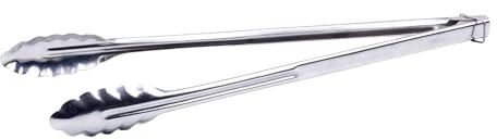 Winco 16 Silver Heavy-Duty Utility Stainless Steel Tongs