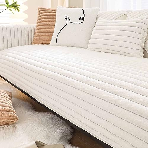 YWQJL Samt Sofabezug Sofaschoner rutschfest, L-förmiger Bezug für Schnittsofas, 1-4 Sitzer, 90x160cm (#10)