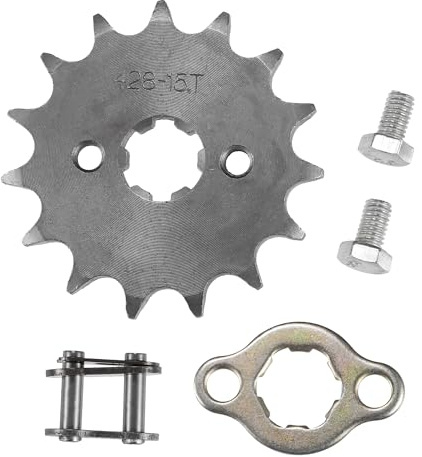 QUARKZMAN Piñón Delantero 1Pc 428 15T 17Mm Acero Para Motos De Cross Atv
