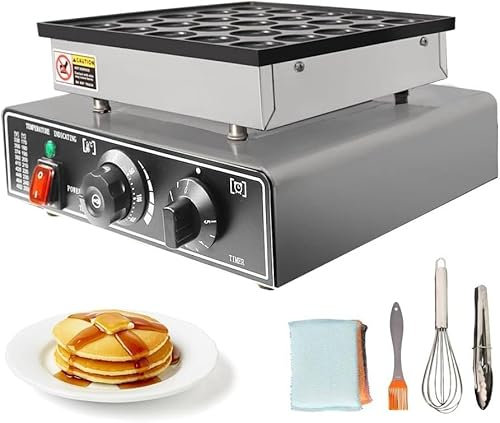 Máquina comercial antiadherente para panqueques, mini máquina holandesa para hacer panqueques, 25 piezas, máquina para hacer muffins eléctrica, control de temperatura, 50-300 ℃