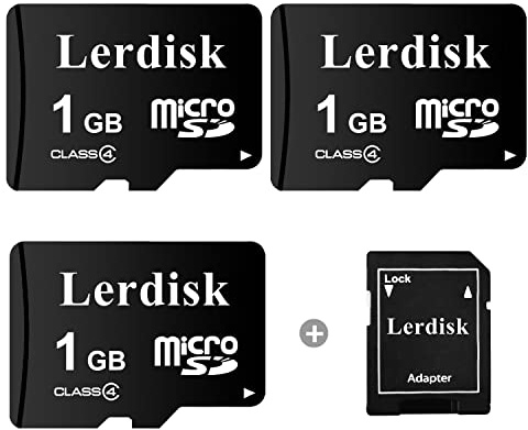 Lerdisk Confezione da 3 Schede Micro SD | Per Lettori MP3, Telefoni Obsoleti & Dispositivi SD | IP65, Antishock e Certificato CE (1GB)