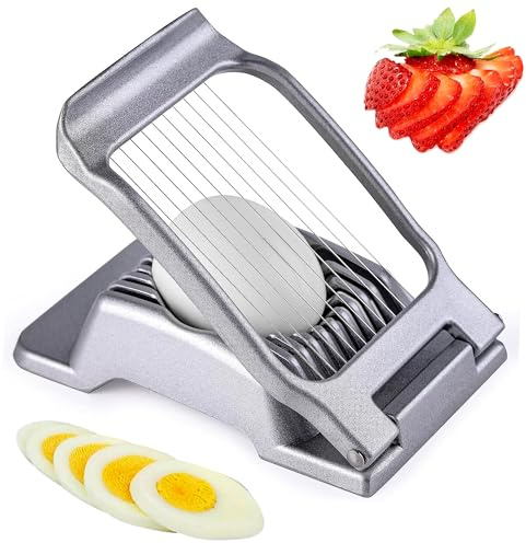 Eierschneider für hart gekochte Eier, robust, spülmaschinenfest, Edelstahl-Drahtschneider für Eier, Erdbeeren, Bananen, Pilze und weiche Früchte