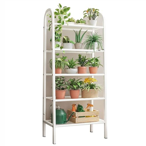HUHJYUGE Scaffale Portafiori da Interno, Porta Piante da Esterno in Ferro, Scaffali per Piante da Giardino, Espositore Multiuso per Bonsai, per Angolo, Soggiorno, Balcone (F 60cm)
