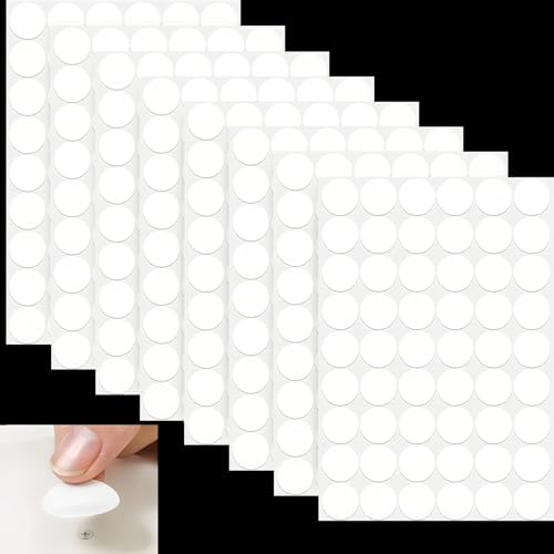 Prebarfun 432 Stück Schraubenabdeckung Weiss 21mm, Schrauben Abdeckkappen Weiß, Abdeckkappen für Schrauben, Schraubenloch Aufkleber Selbstklebend Rund, Schutzkappen