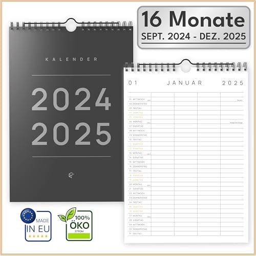 UNITURE® Familienplaner 2025 -DIN A4 Familienplaner 2025 [mit 4 Spalten] Familienkalender 2025, Kalender 2025 Wandkalender, Wandkalender 2025, Jahreskalender 2025 im praktischen DIN A4 Format
