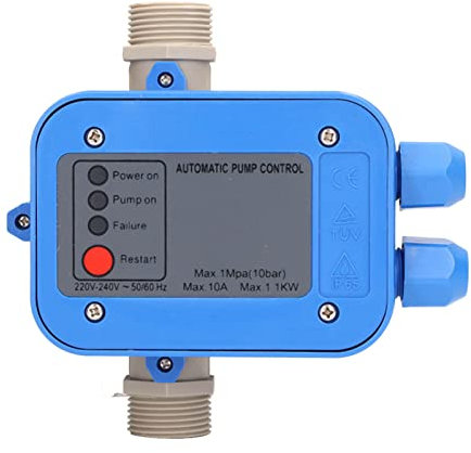 Wasserpumpen-Druckregler, 1,5 Bar-3,0 Bar, Automatischer Schalter, Einstellbare Steuerung für Pumpen zwischen 0,3 PS und 3 PS, Schutzklasse IP65, G1-Zoll-Schnittstellengröße